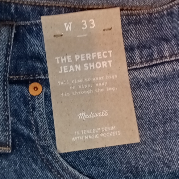 🆕Madewell | THE PERFECT JEAN SHORT Hi Rise Cutoff Jean Shorts Women's Size 33 - Picture 7 of 10